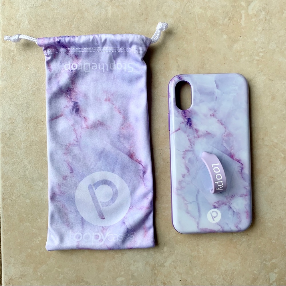 Purple Marble Loopy Case for iPhone X/XS